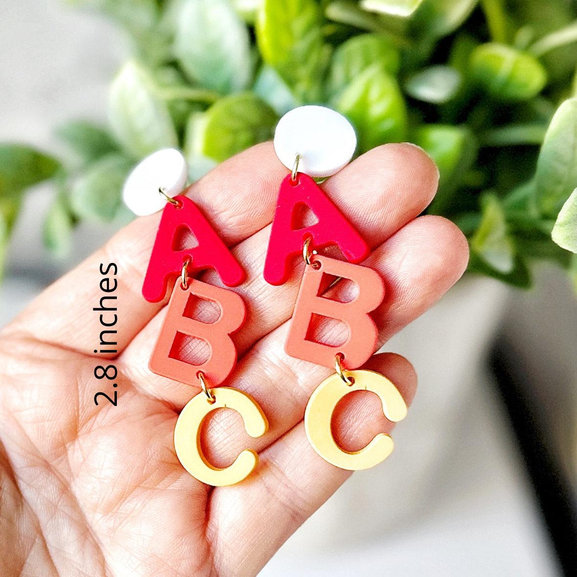 Cami - ABC Dangle Acrylic Earrings