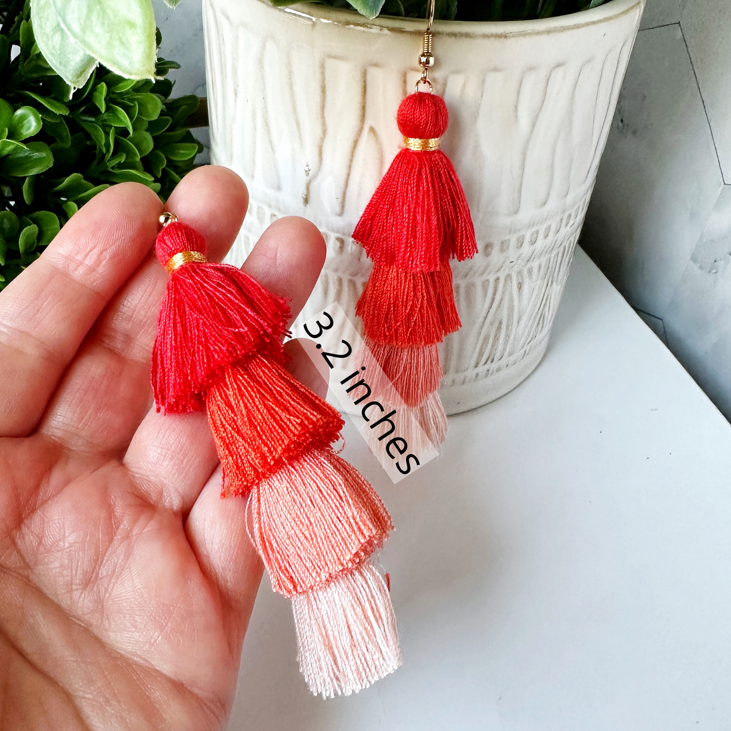 Shauna- Tassel Fringe Macrame Boho Earrings