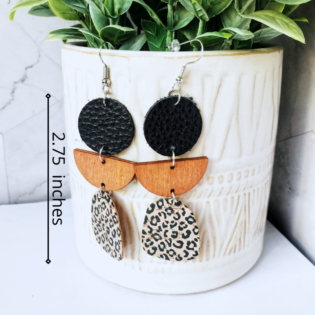 Stylish Lightweight Wood and Cork Earrings – Trendy, Eco-Friendly & Versatile