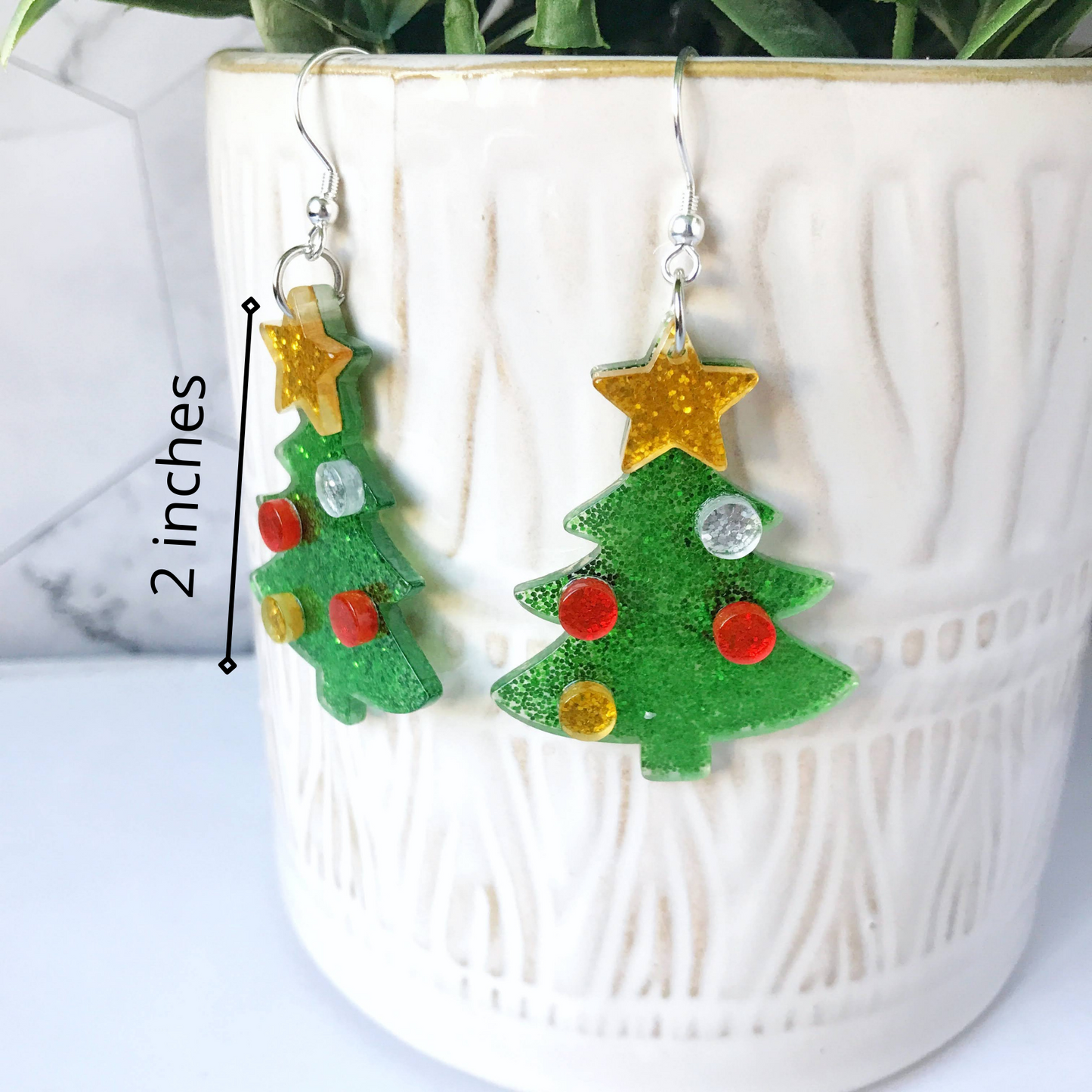 Festive Christmas Earrings --  Christmas Tree, Cats, Dinosaurs, Cactus