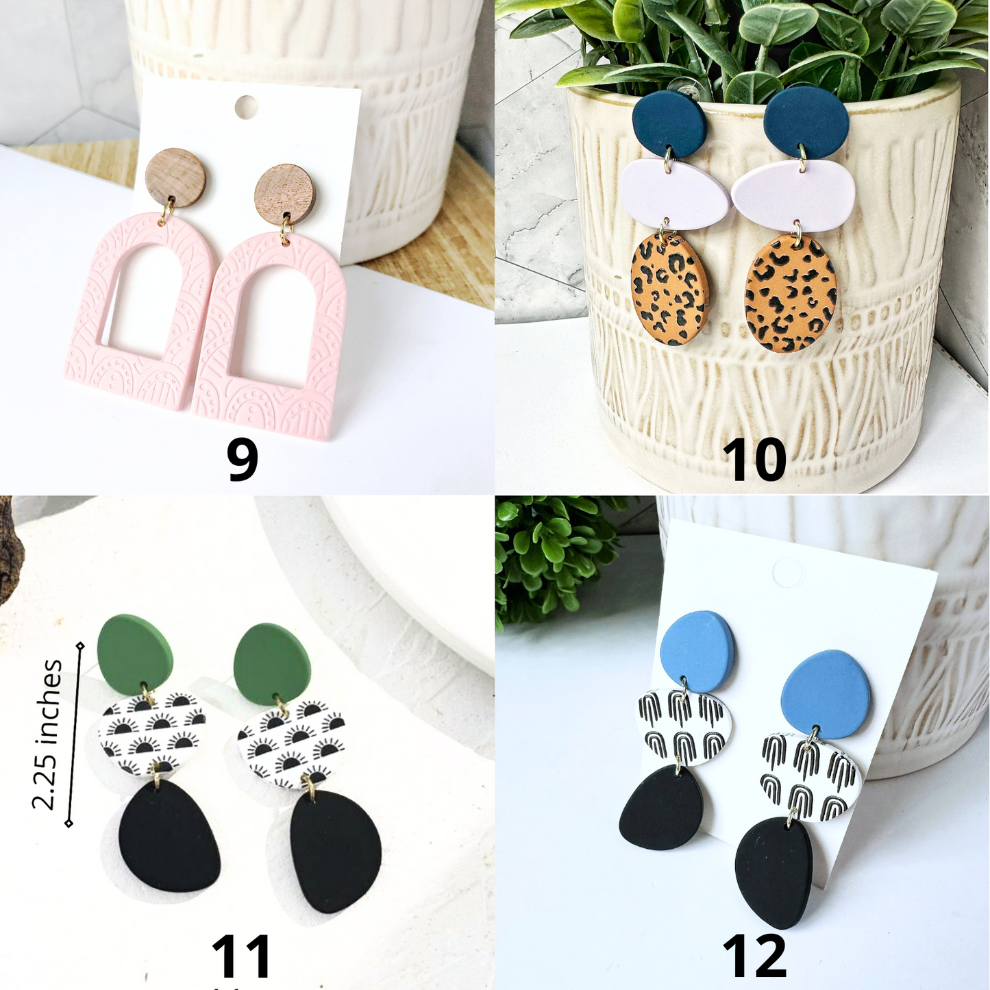 Perfectly Classy Acrylic and Clay Dangle Earrings