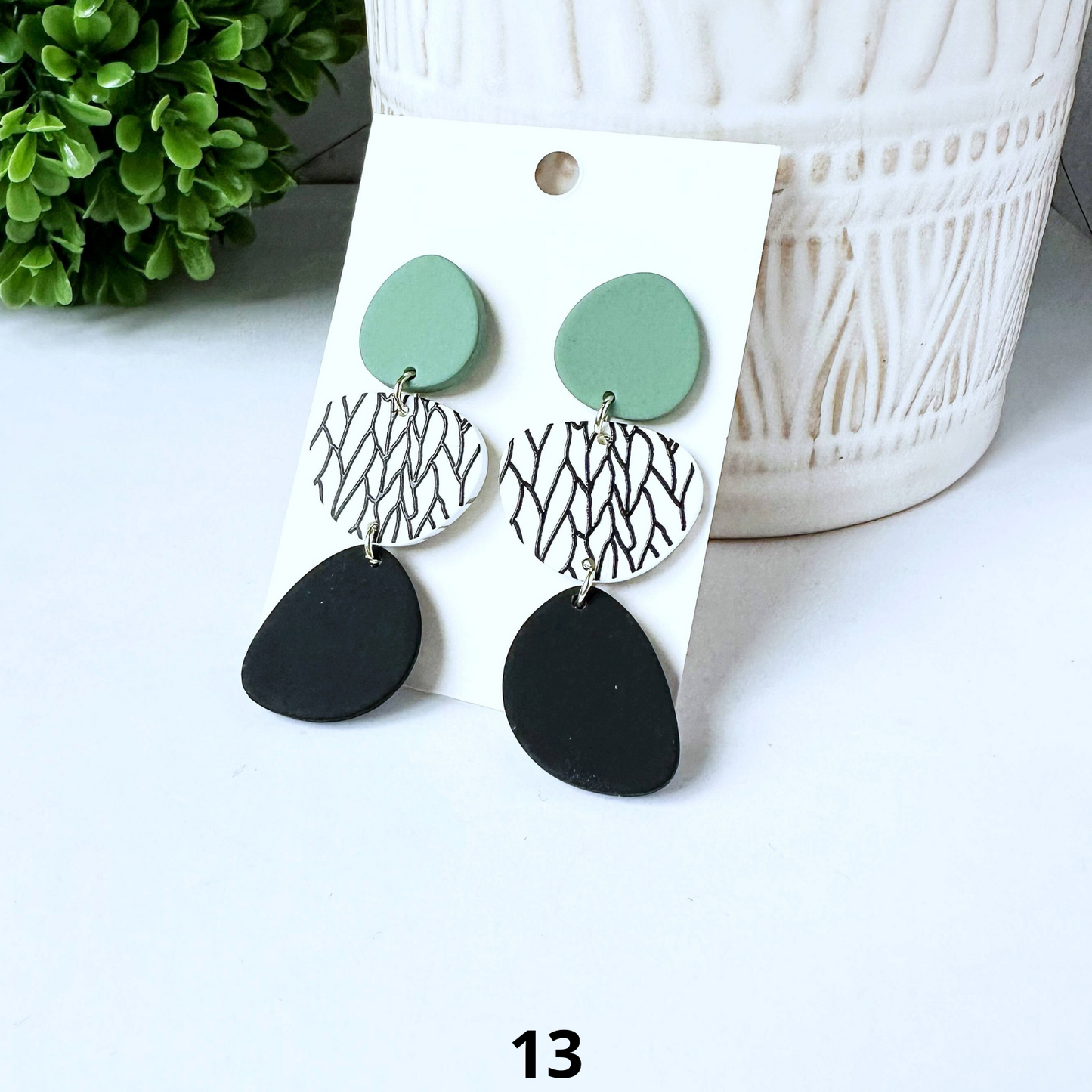 Perfectly Classy Acrylic and Clay Dangle Earrings