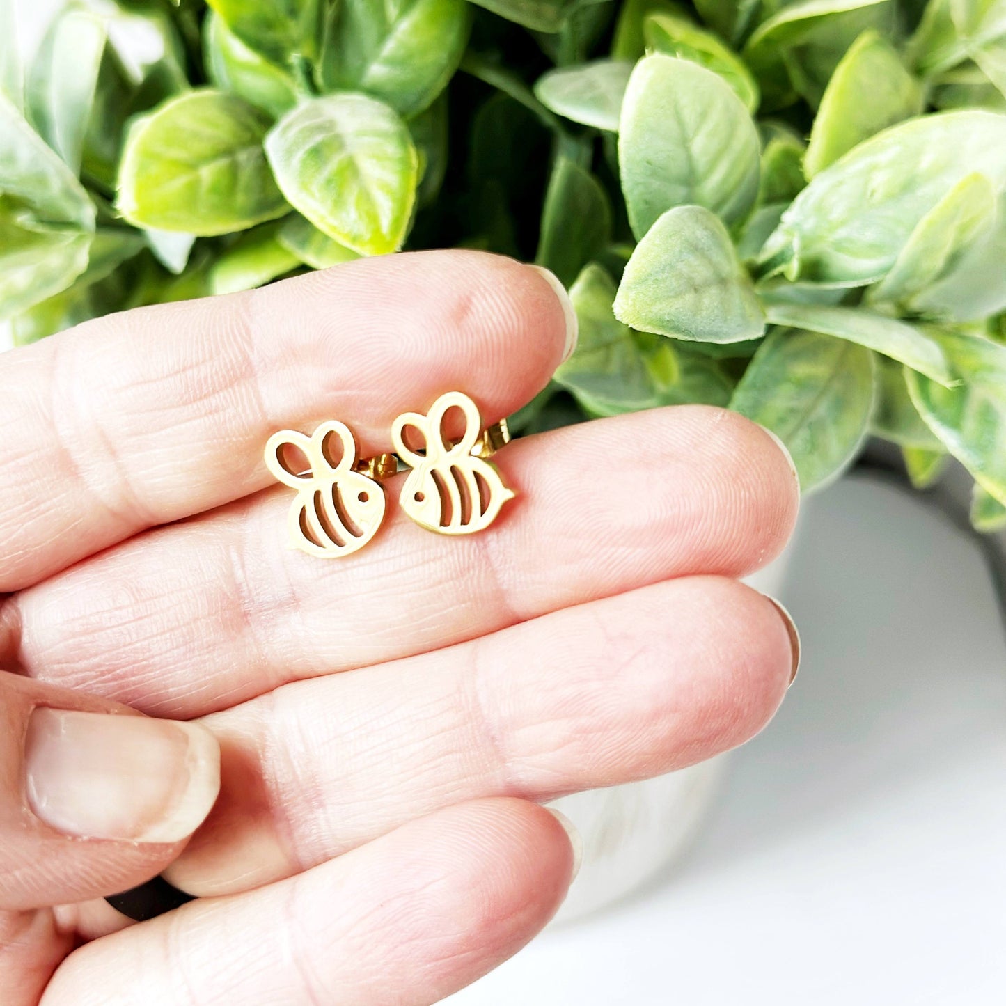 Animal & Insect Stainless Steel Post Earrings -- Cuddly cats, Busy bees, Butterflies, Dog Paw