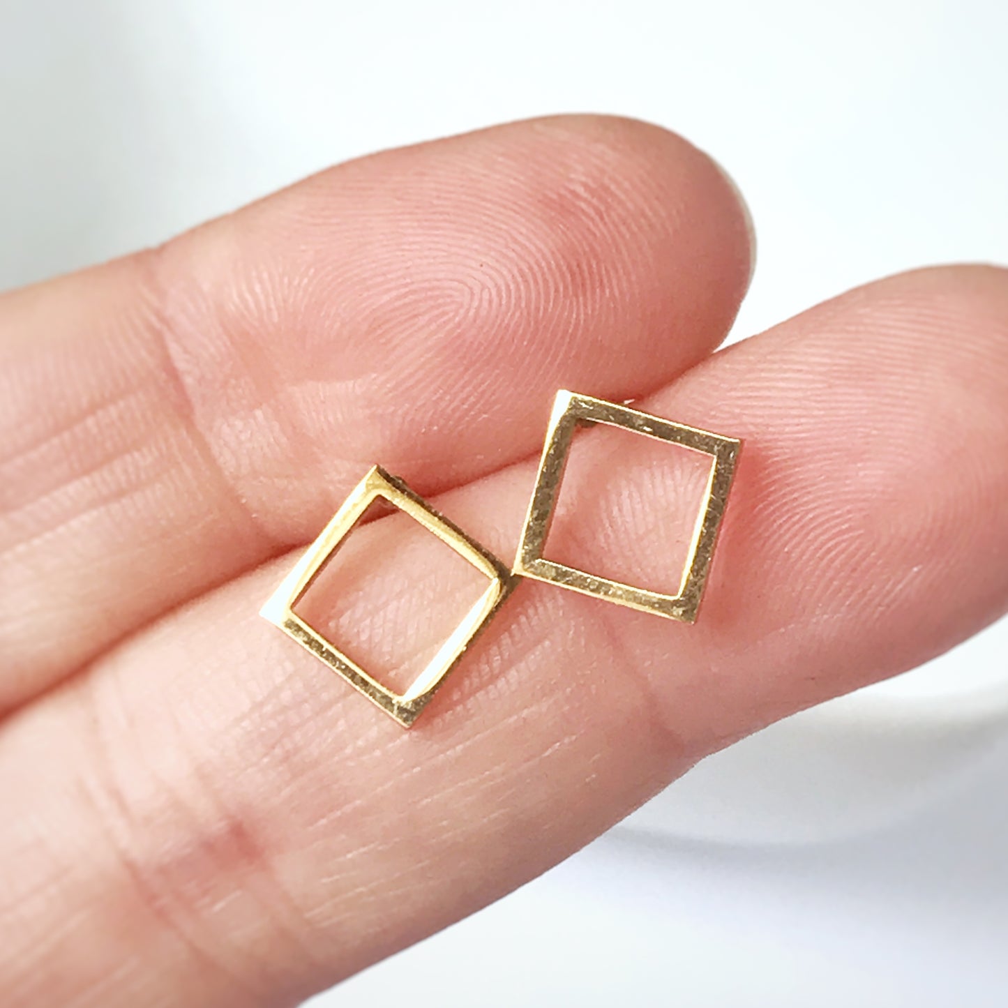 Geometric Shapes Stainless Steel Post Earrings -- Circle, Heart, Star, Cube, Triangle, Rectangle