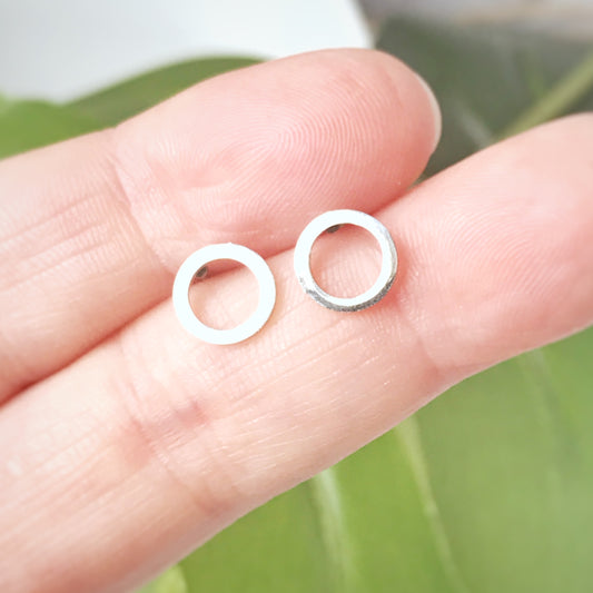 Open Circle Stainless Steel Post Earrings