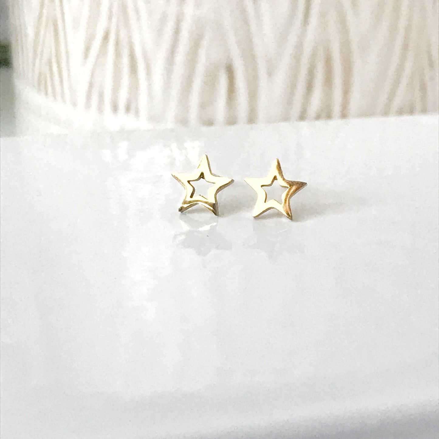 Open Star Stainless Steel Post Earrings
