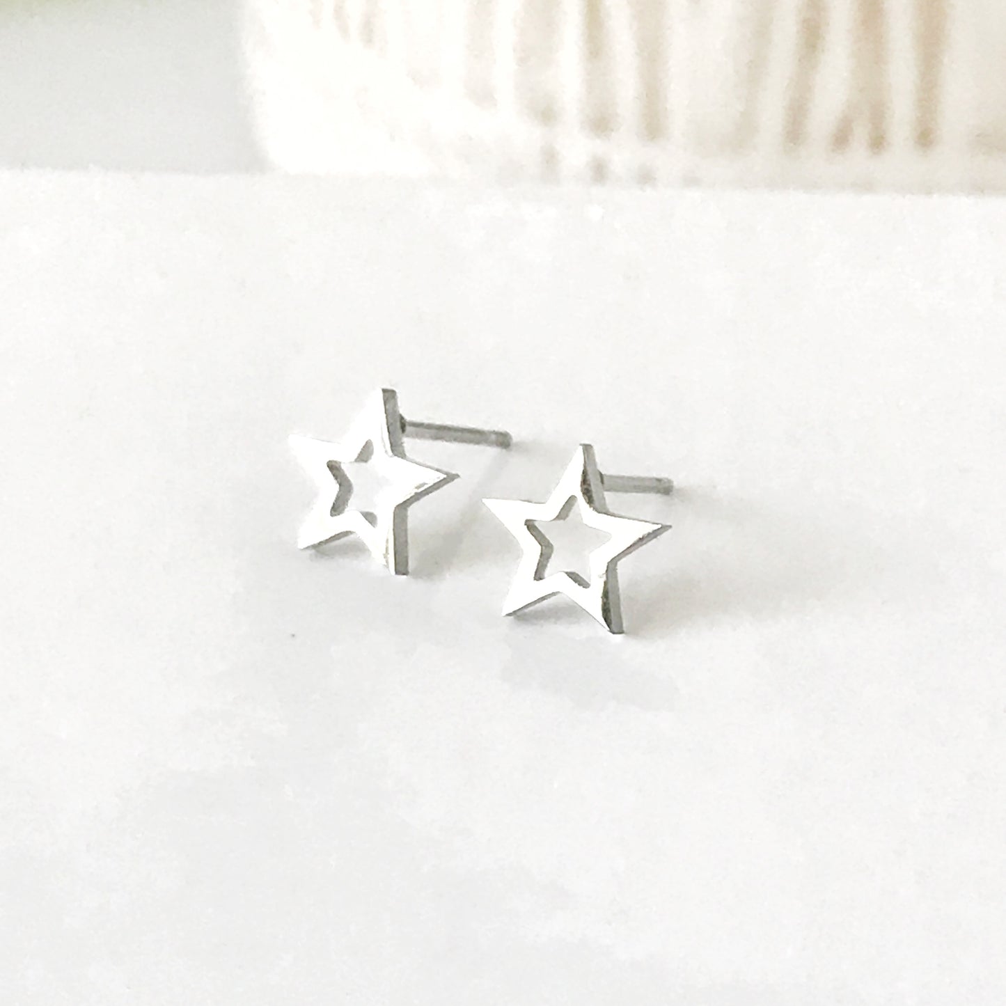 Geometric Shapes Stainless Steel Post Earrings -- Circle, Heart, Star, Cube, Triangle, Rectangle