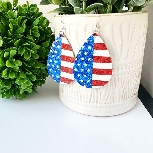 Mary Lou - Stars and Stripes Patriotic 4th of July earrings