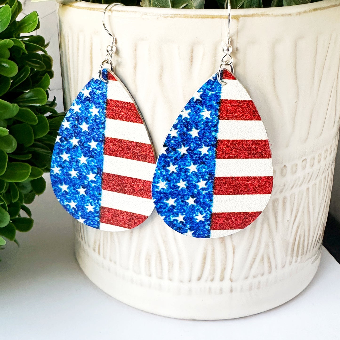 Mary Lou - Stars and Stripes Patriotic 4th of July earrings