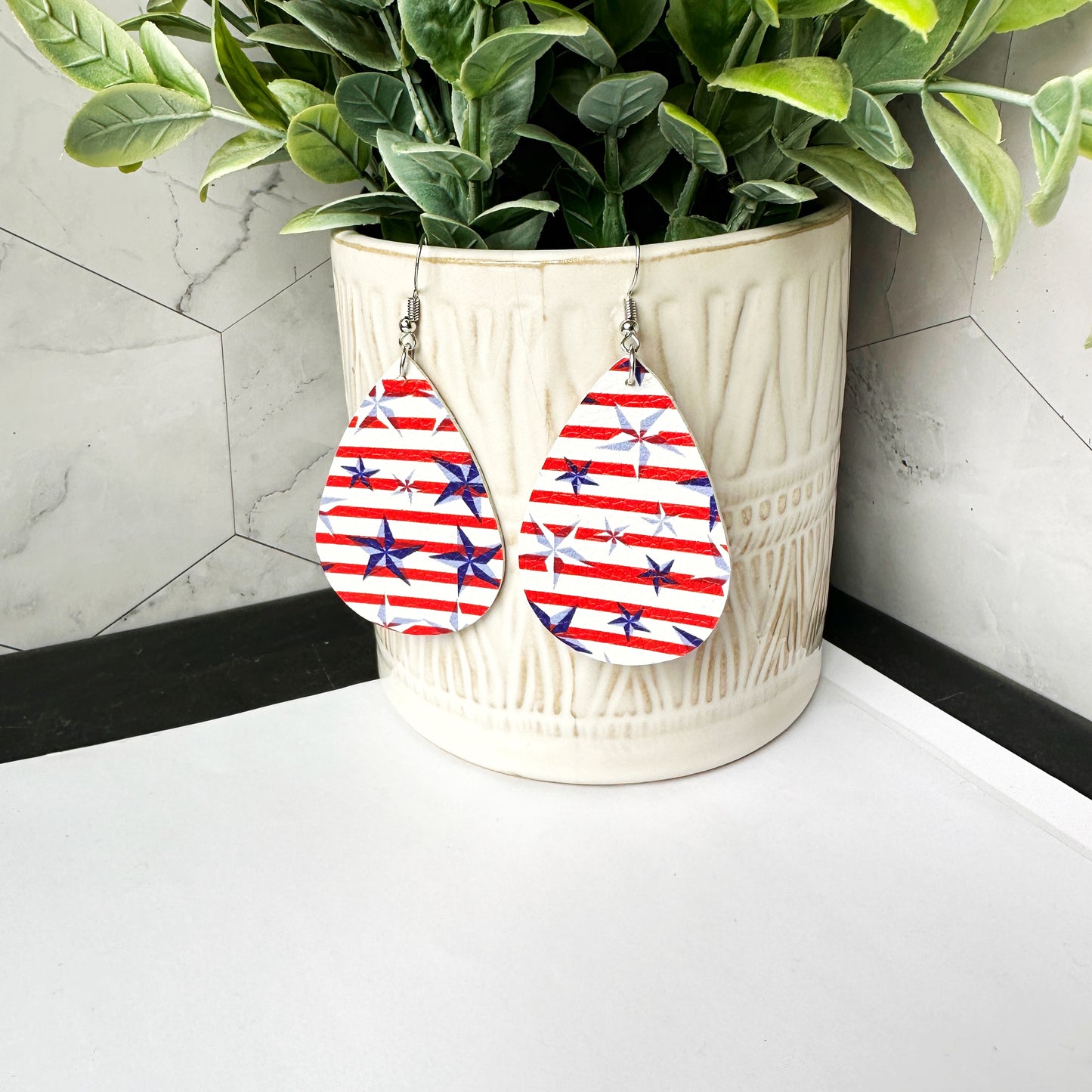 Irma - Stars and Stripes Patriotic 4th of July earrings