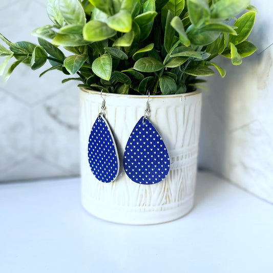 Penelope - Navy Blue with Stars Patriotic 4th of July earrings