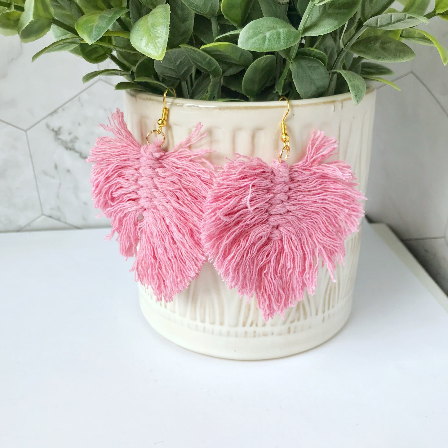 Corrine - Macrame Boho Tassel Earrings