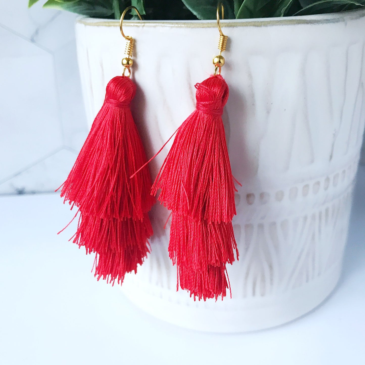 Tassel Fringe Macrame Boho Earrings