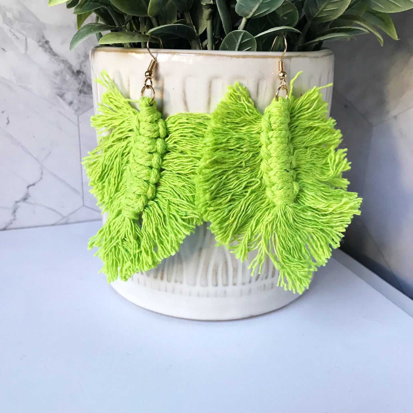 Corrine - Macrame Boho Tassel Earrings