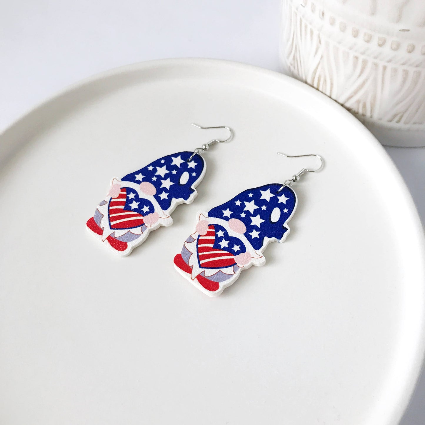 Constance - Gnome Patriotic 4th of July earrings