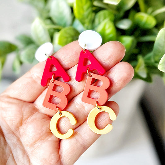 Cami - ABC Dangle Acrylic Earrings