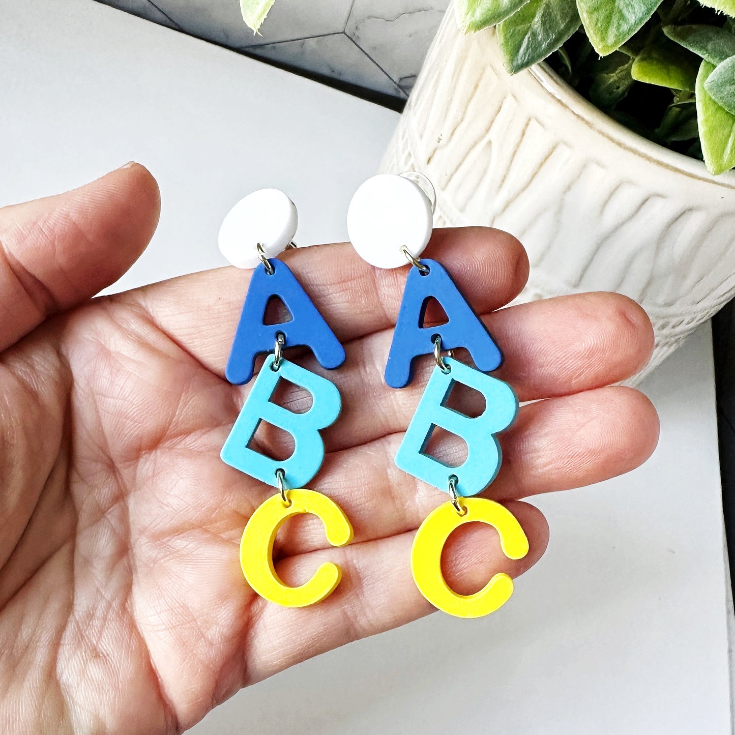 Teacher's Favorite Earrings -- ABC's and School Supplies