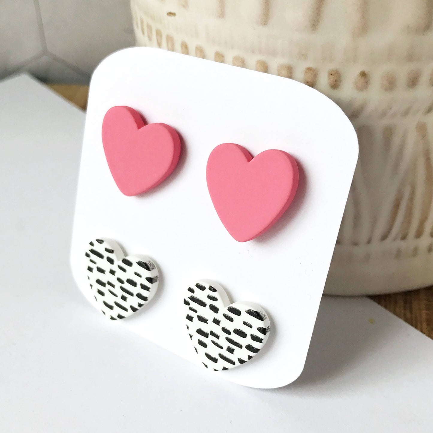 Pinky Promise Hearts :: Acrylic Heart Earrings 2-pack