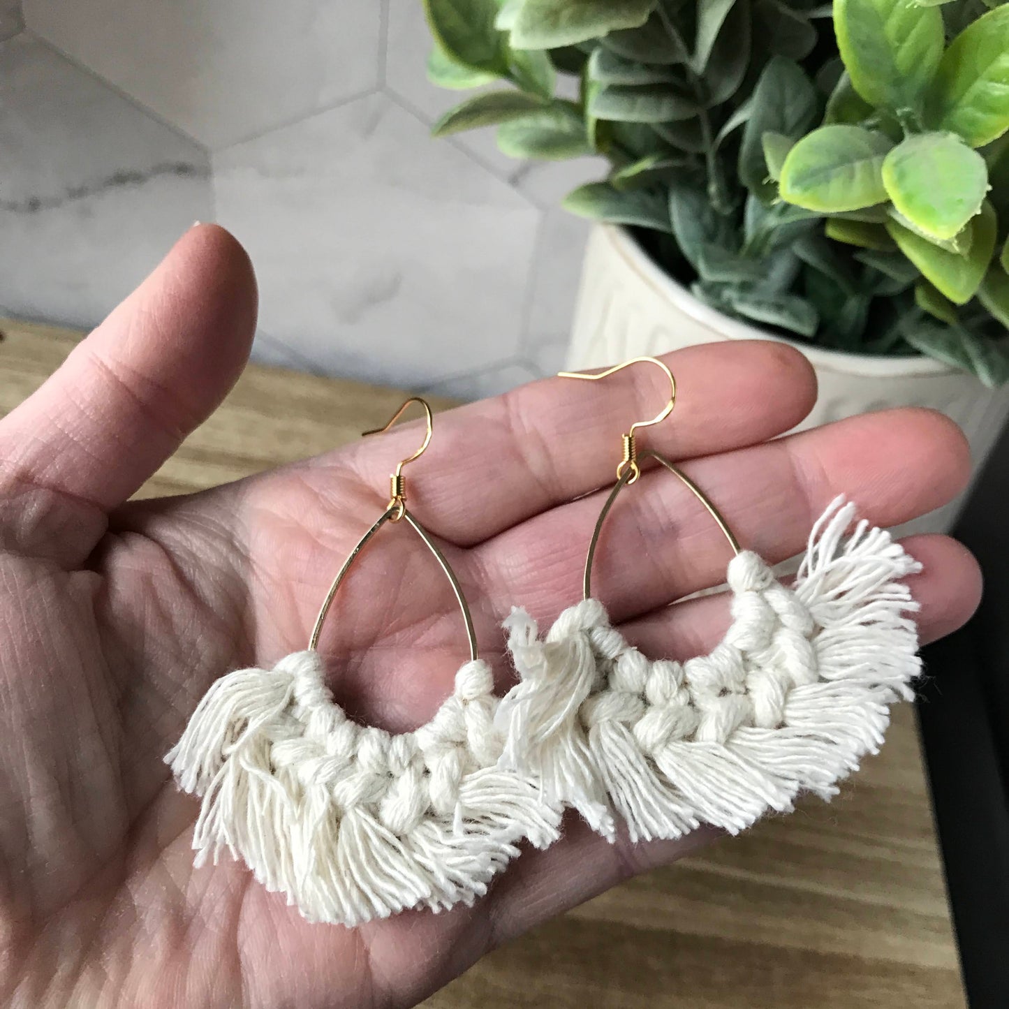Annette - Framed Weave Tassel Boho Earrings
