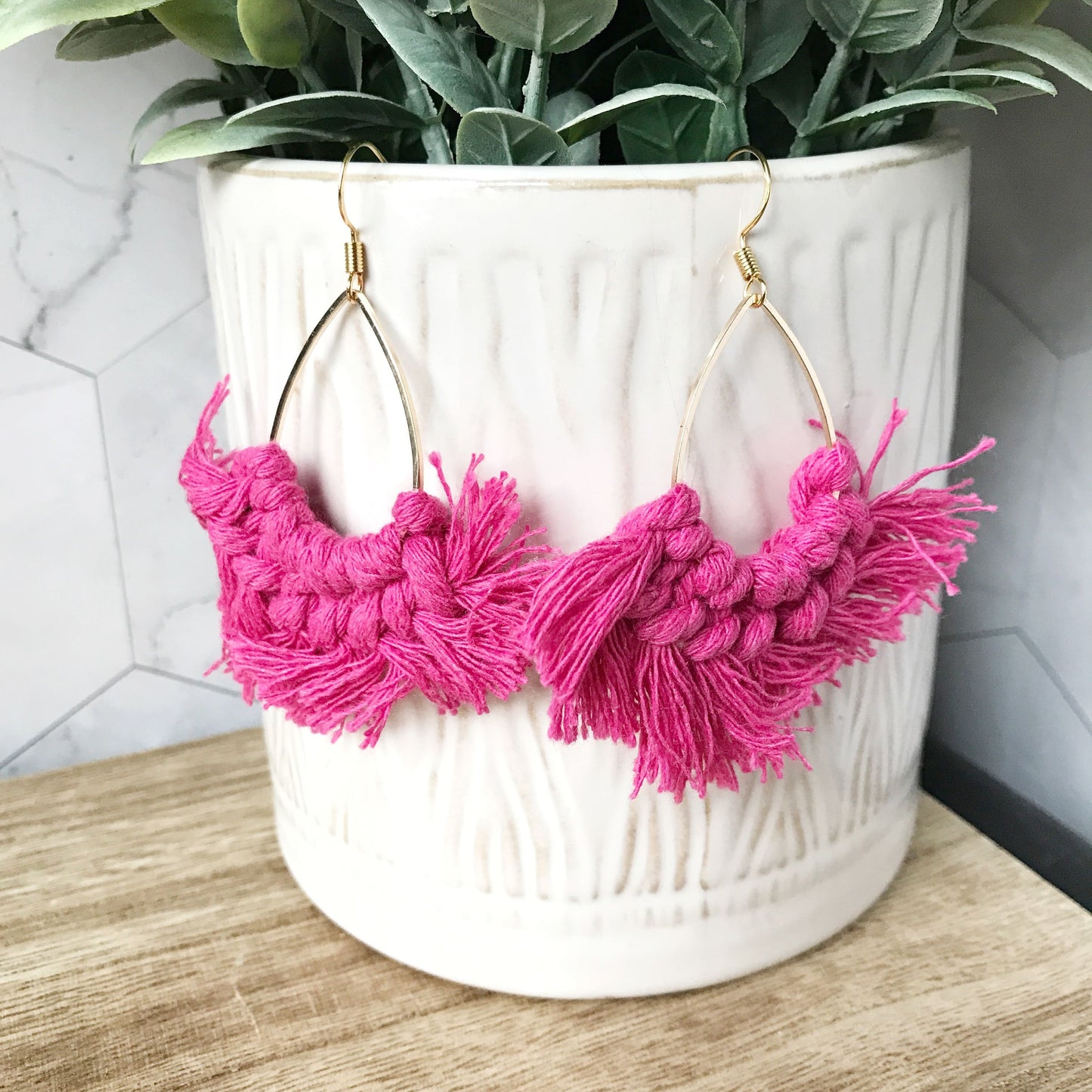 Shauna- Tassel Fringe Macrame Boho Earrings