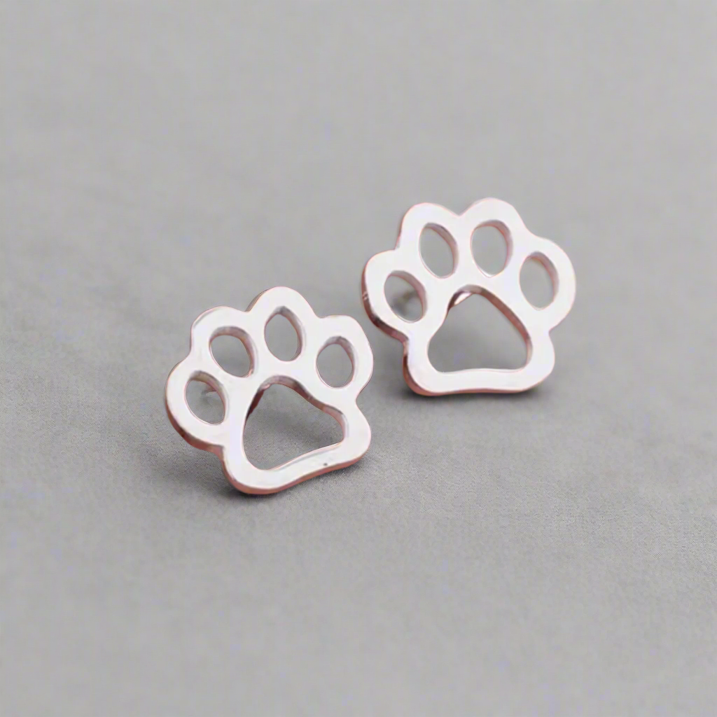 Animal & Insect Stainless Steel Post Earrings -- Cuddly cats, Busy bees, Butterflies, Dog Paw