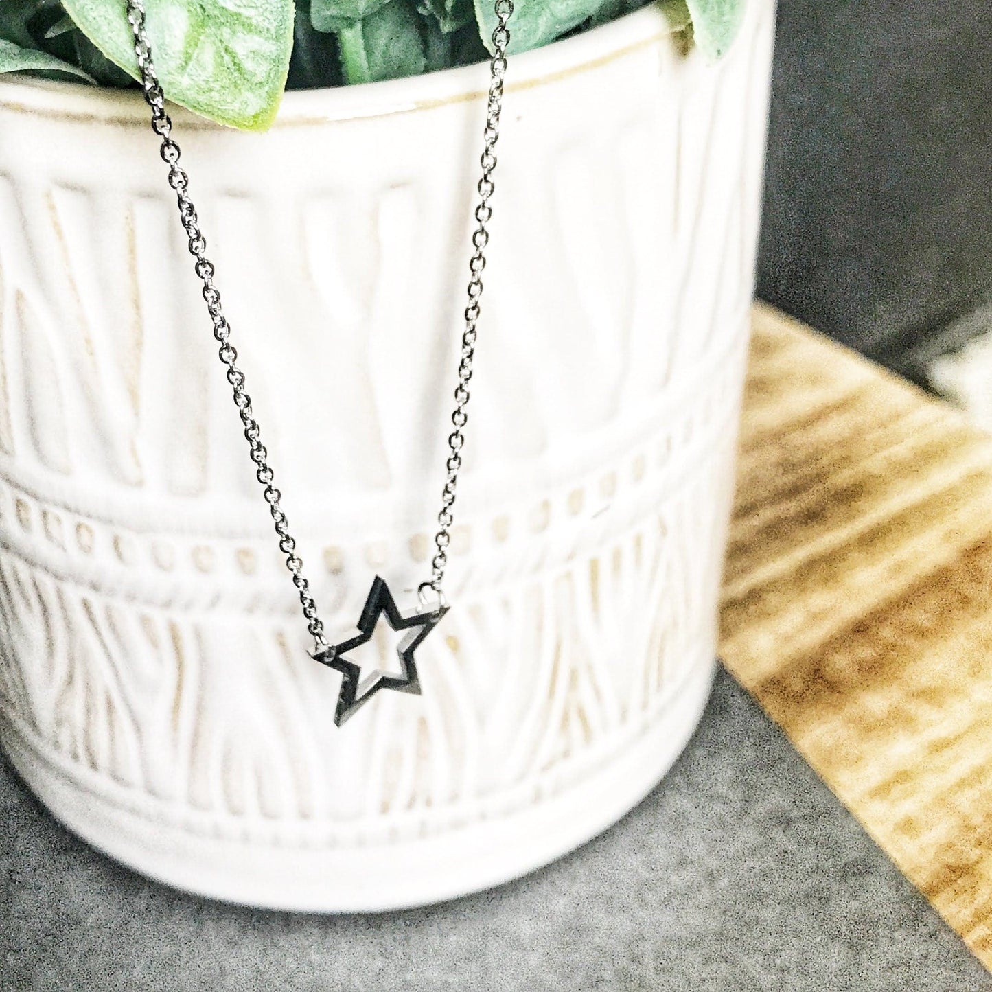 KellyMack.Co Silver Star Star Necklace Stainless Steel High School Graduation Gift for Girls When You Wish  Senior Gift Jewelry High School College Notecard