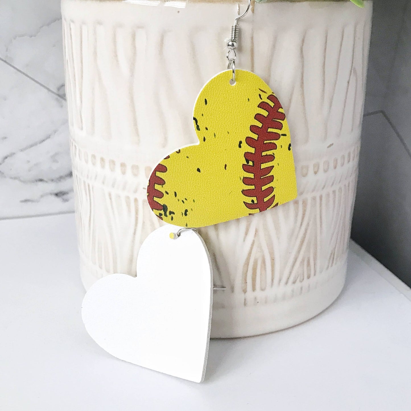 KellyMack.Co Baseball and Softball Heart Earrings