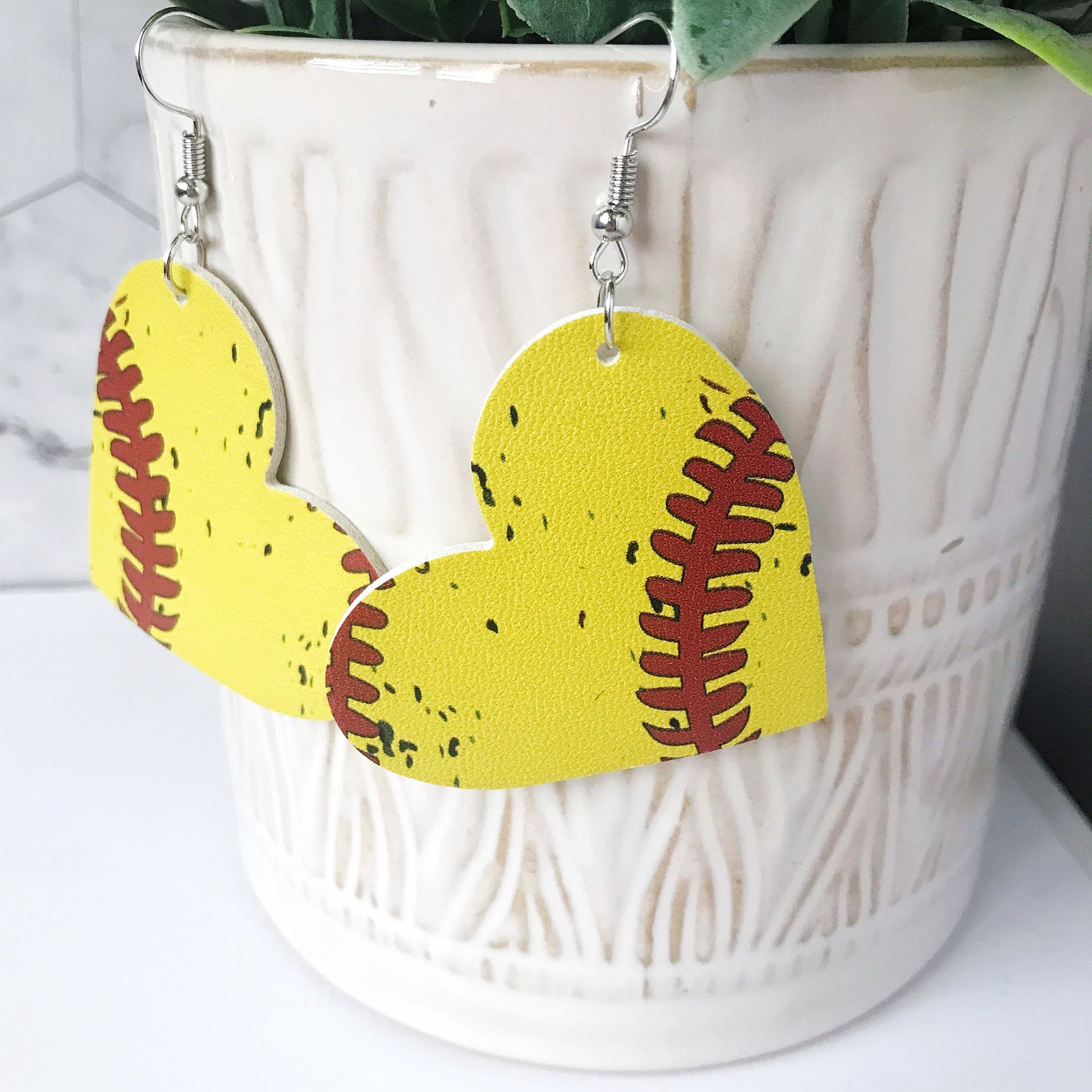 KellyMack.Co Baseball and Softball Heart Earrings