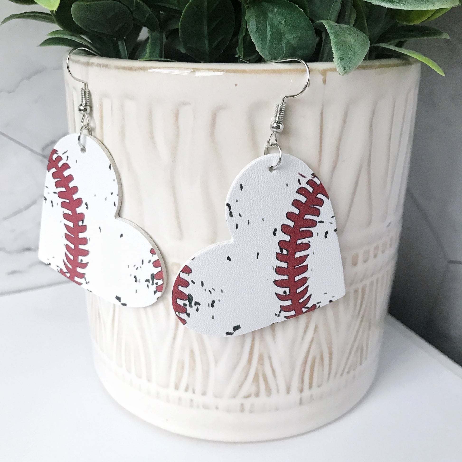 KellyMack.Co Baseball and Softball Heart Earrings