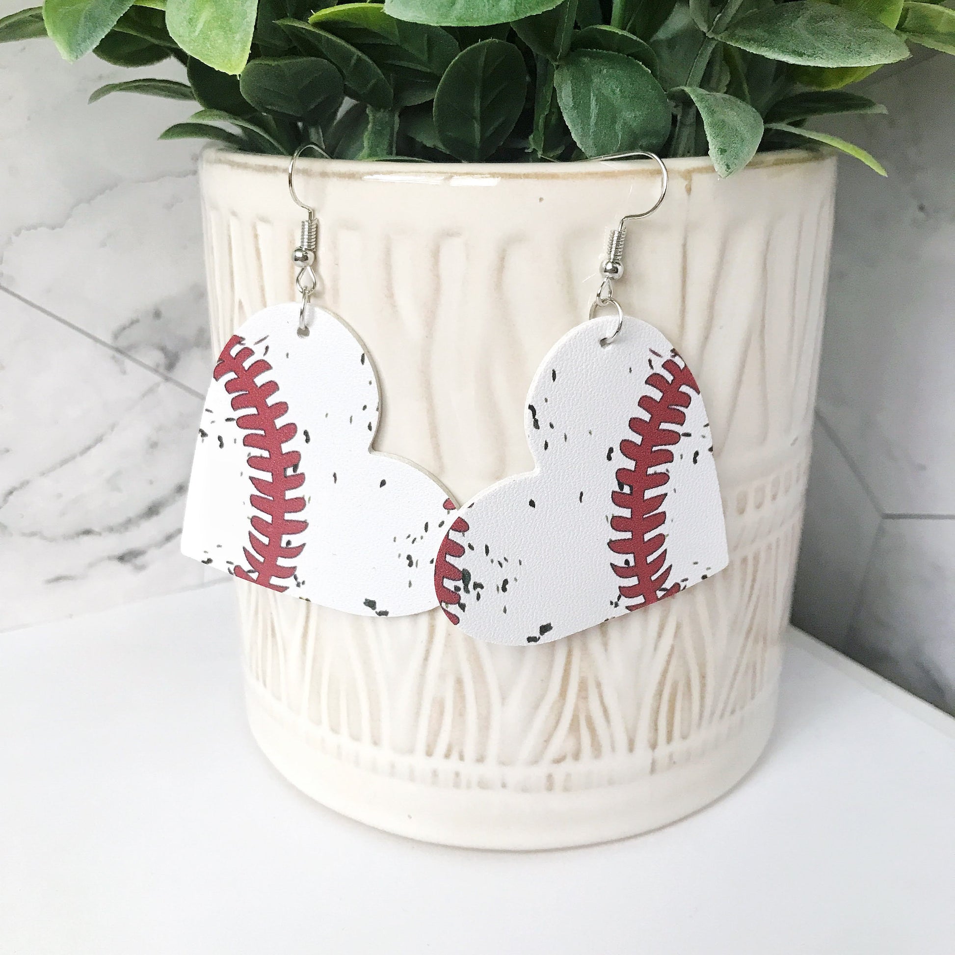 KellyMack.Co Baseball and Softball Heart Earrings