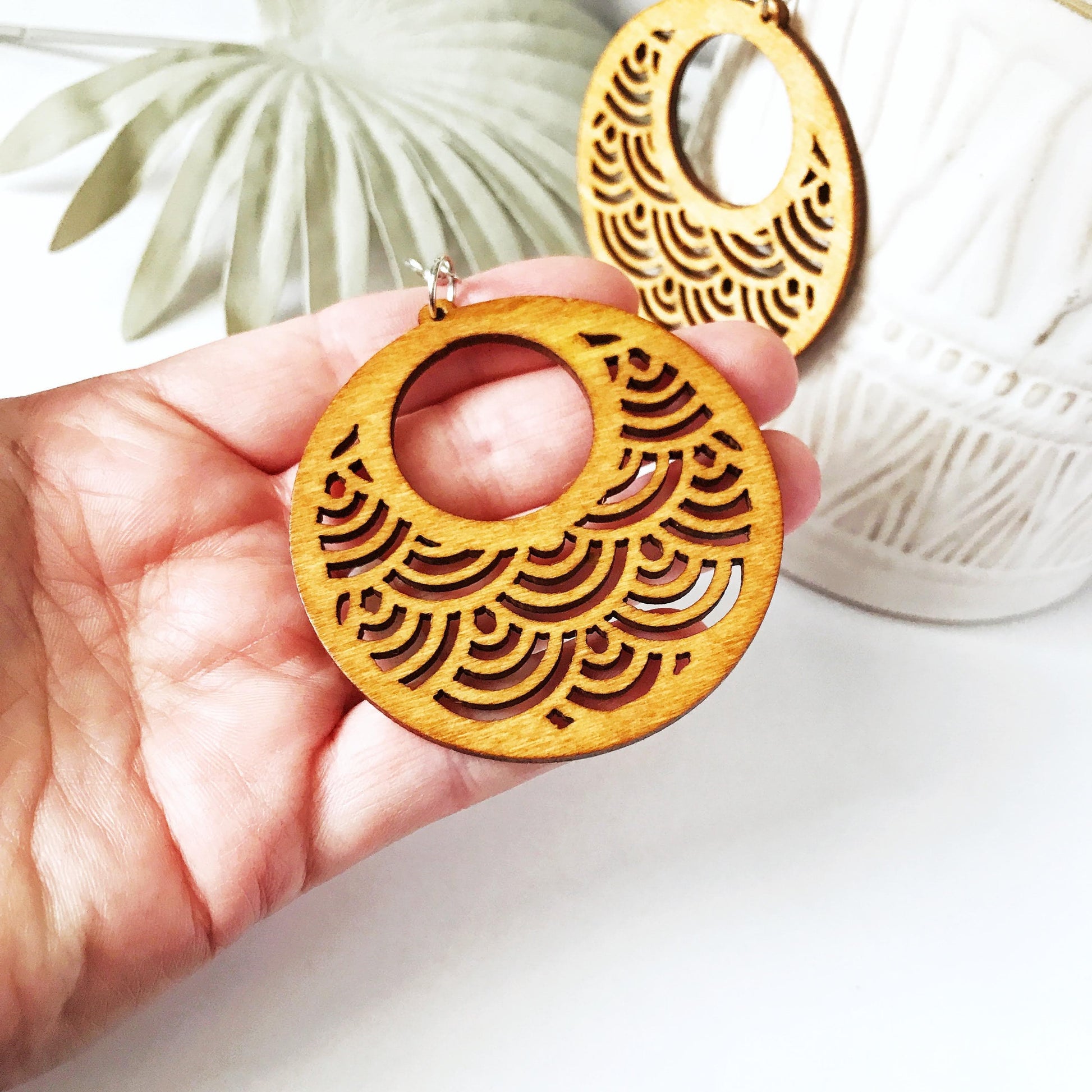 KellyMack.Co Beautiful Laser Cut Wood Earrings