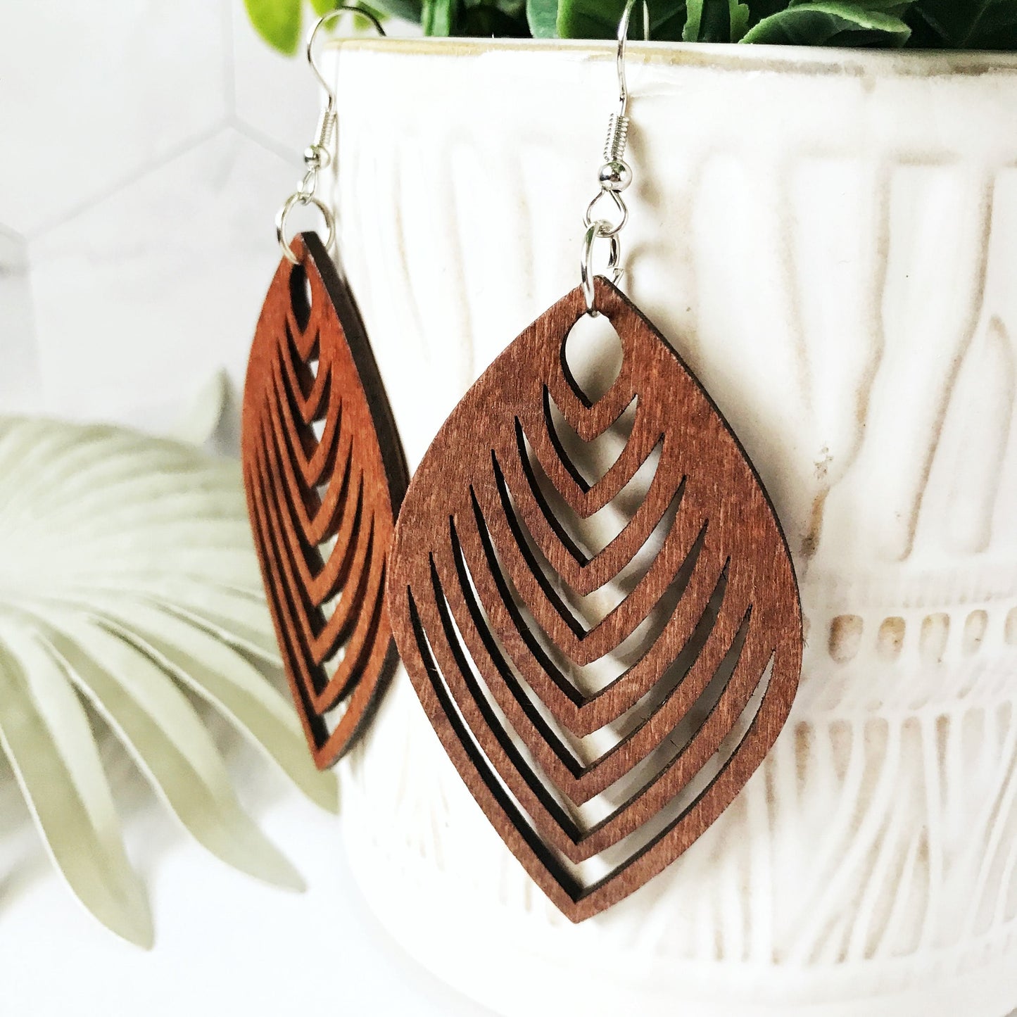 KellyMack.Co Beautiful Laser Cut Wood Earrings