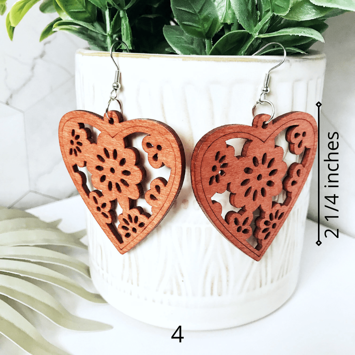 KellyMack.Co Beautiful Laser Cut Wood Earrings