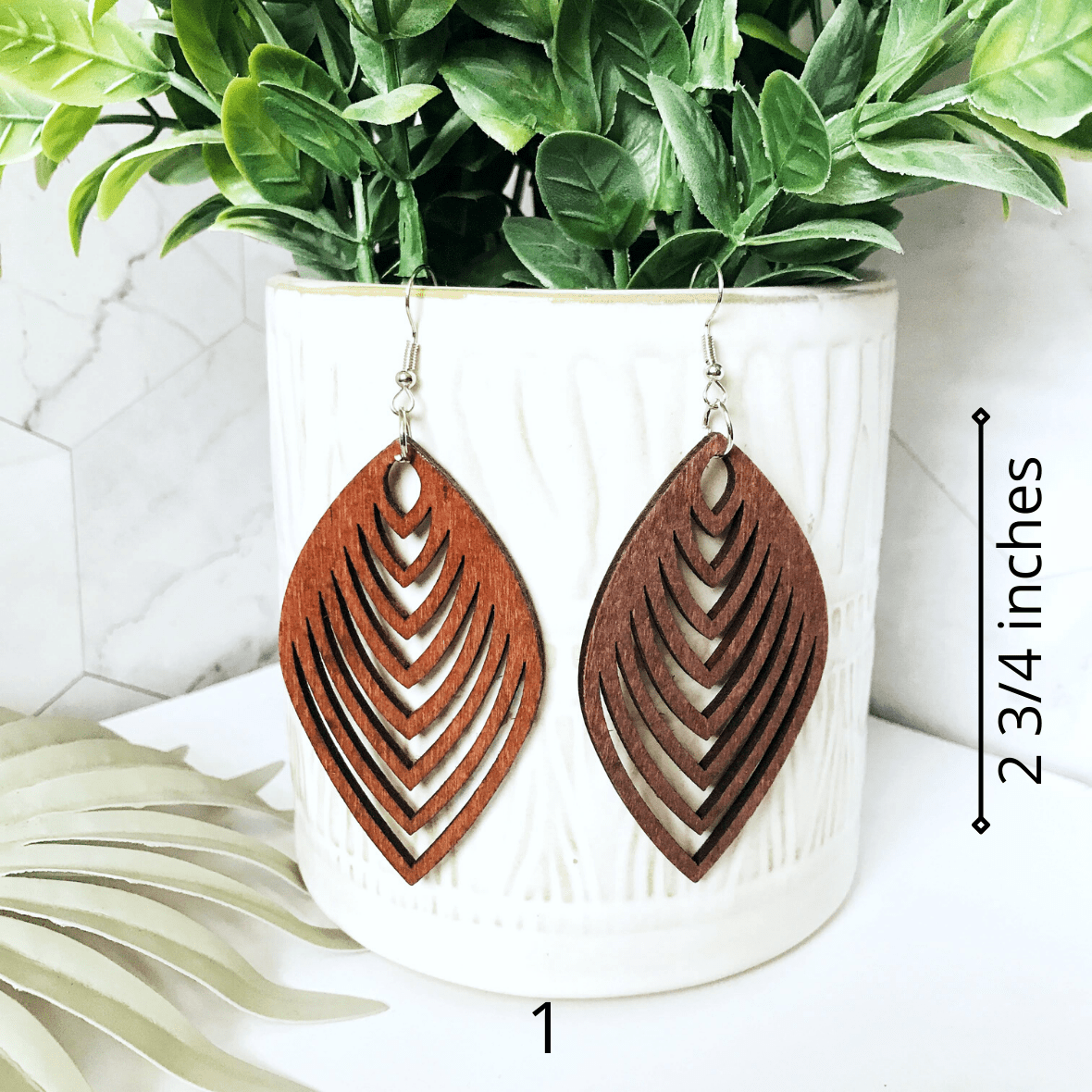 KellyMack.Co Beautiful Laser Cut Wood Earrings