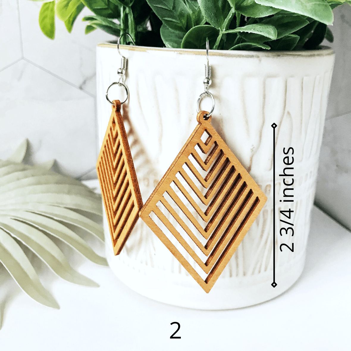 KellyMack.Co Beautiful Laser Cut Wood Earrings