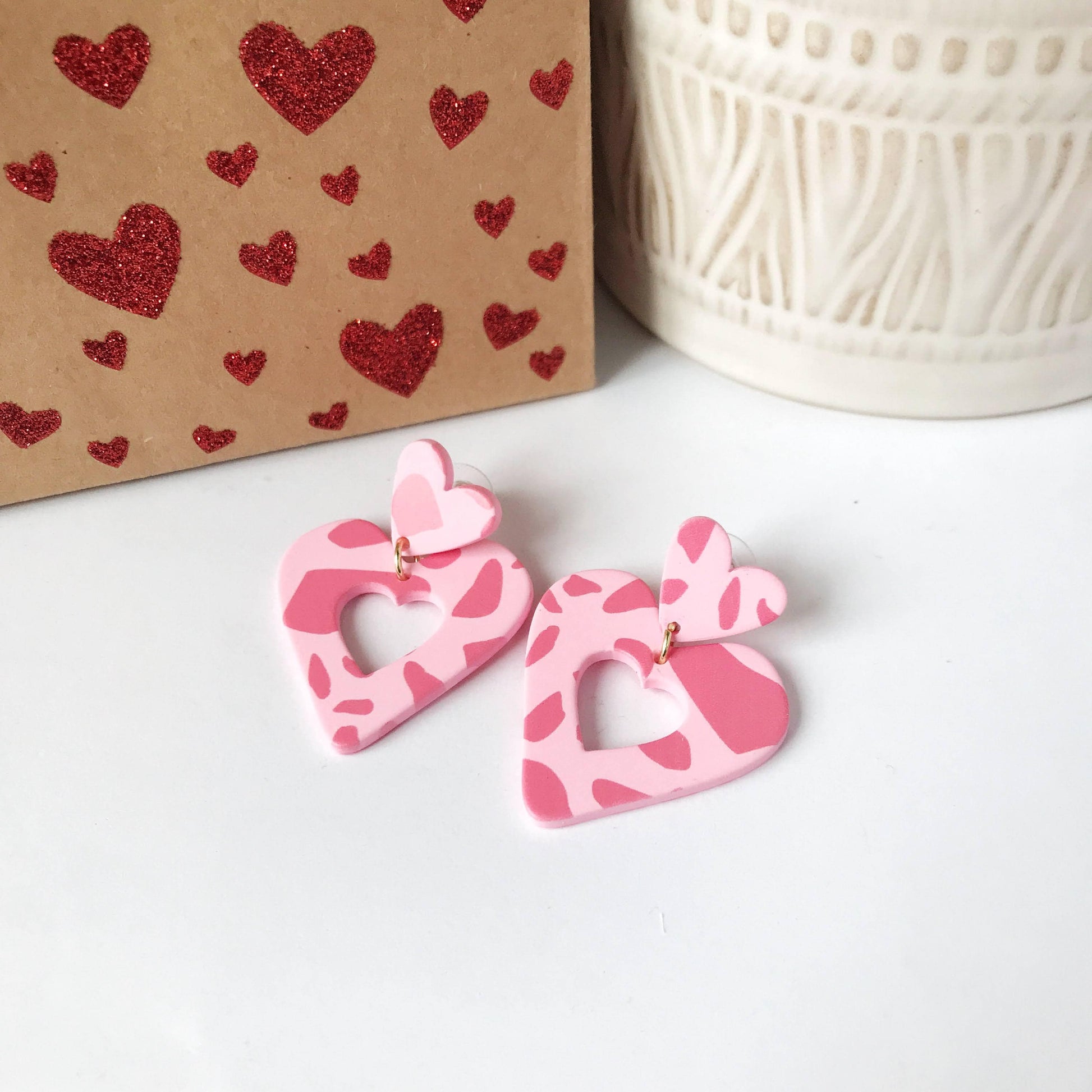 KellyMack.Co Earrings All You Need is Hearts :: Acrylic Valentines Heart Earrings