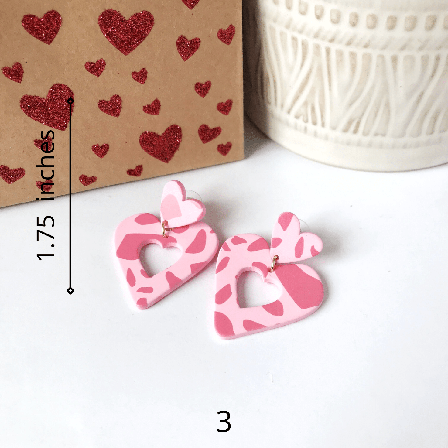 KellyMack.Co Earrings :: Acrylic Valentines Heart Earrings