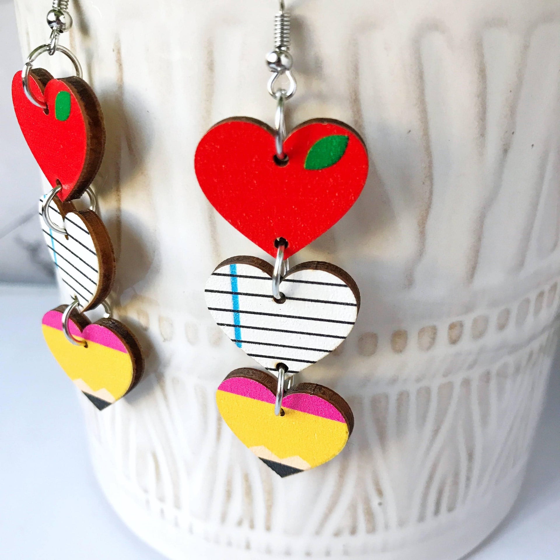 Heart Sticker Earrings - Creative Education of Canada - Dancing