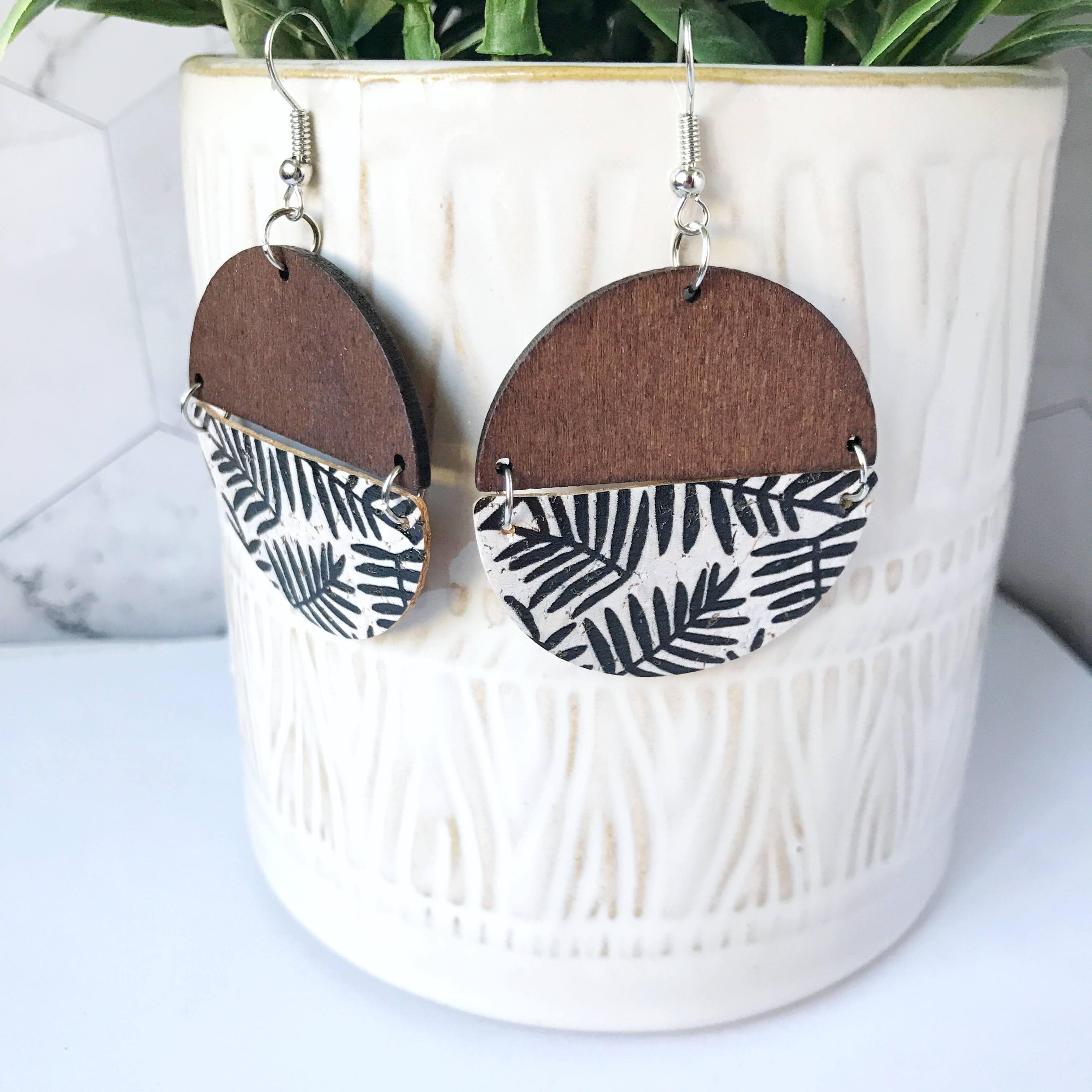 Wood hot sale dangle earrings