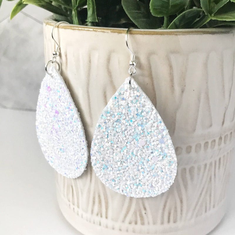 KellyMack.Co Elsa - White Crunchy Glitter Teardrop