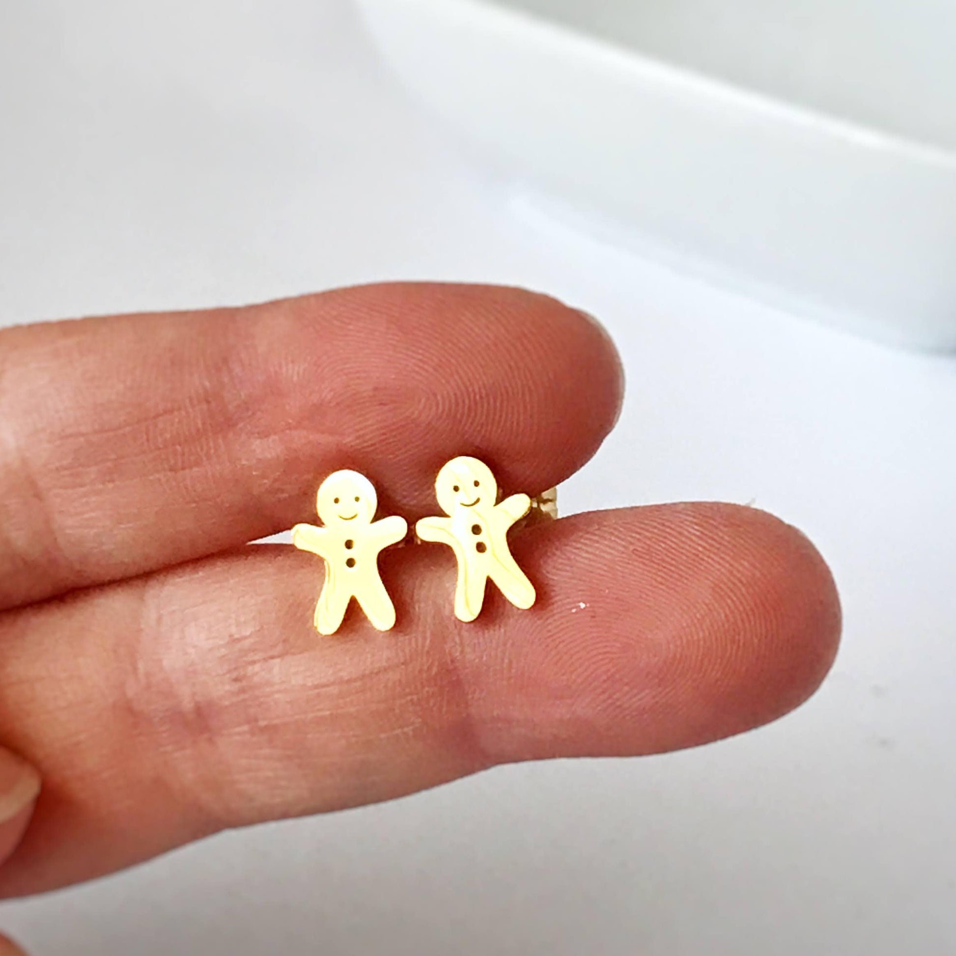 KellyMack.Co Gingerbread Boy Stainless Steel Post Earrings