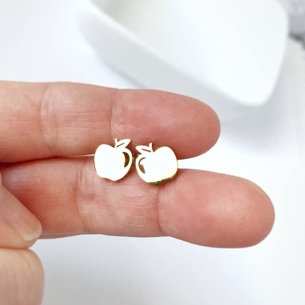 KellyMack.Co Gold Apples Stainless Steel Post Earrings