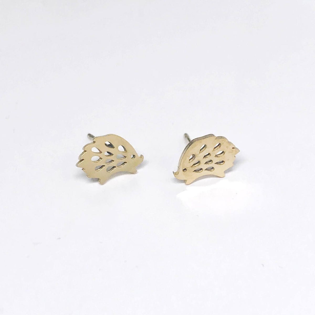 KellyMack.Co Gold Hedgehog Stainless Steel Post Earrings