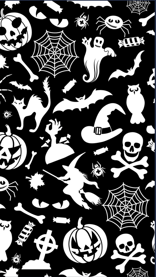 KellyMack.Co Halloween Wallpaper Black and White