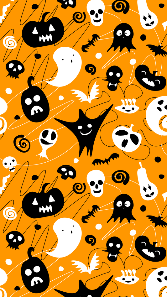 KellyMack.Co Halloween Wallpaper Orange Background