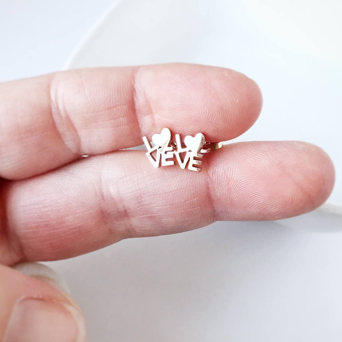 KellyMack.Co LOVE Stainless Steel Post Earrings