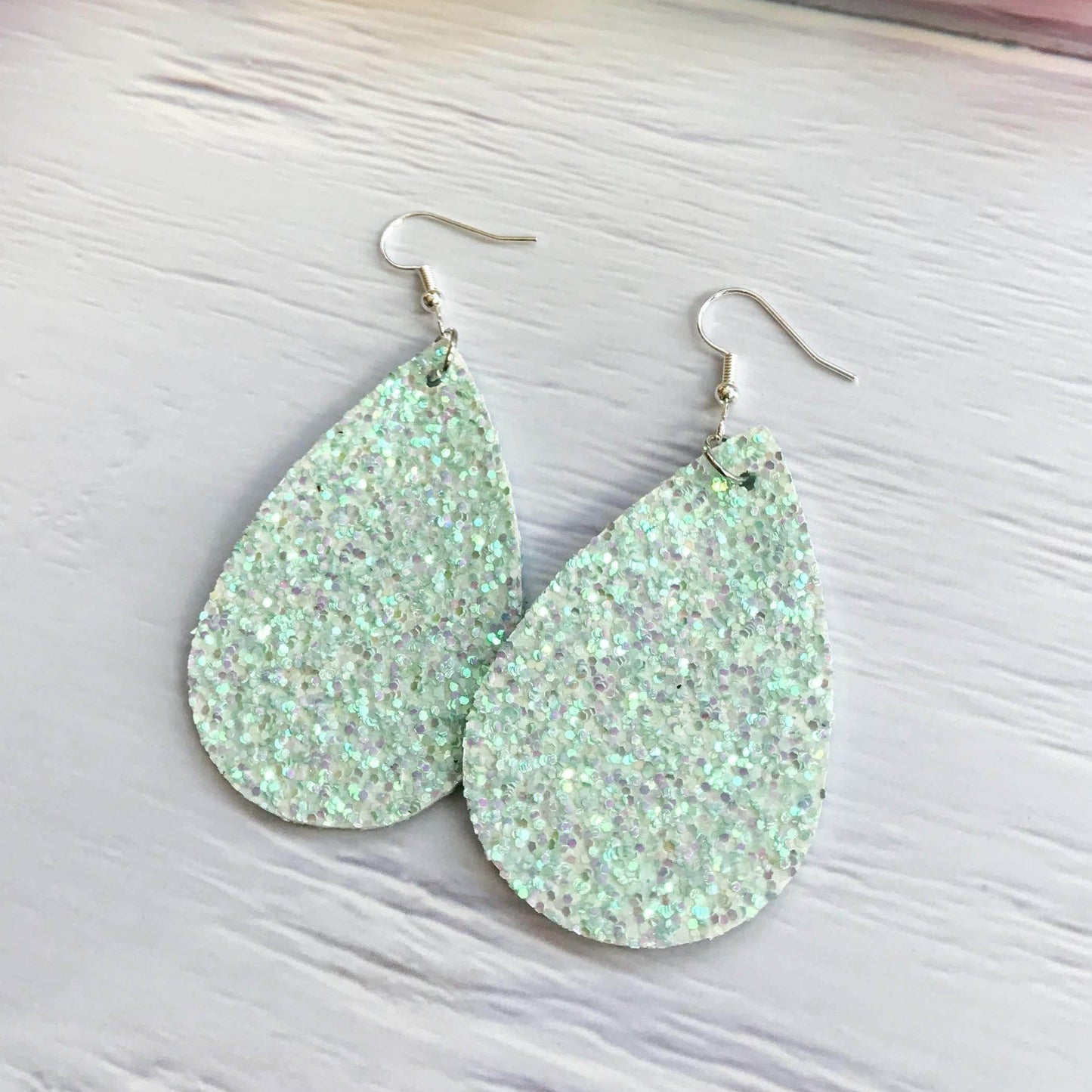 KellyMack.Co Mckinlee - Mint Green Glitter Earrings