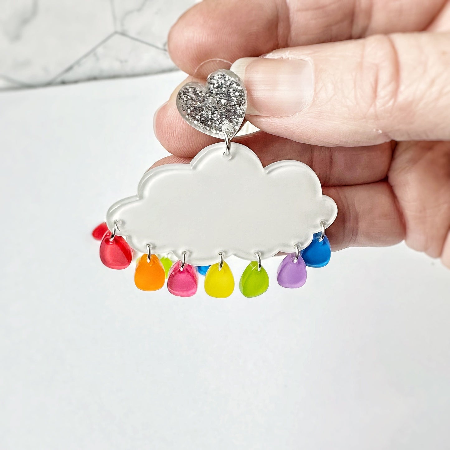 KellyMack.Co Rainbow Drops Acrylic Dangle Earrings