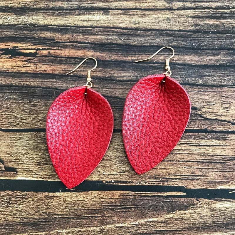 KellyMack.Co Red Brittany Point Drop Earrings