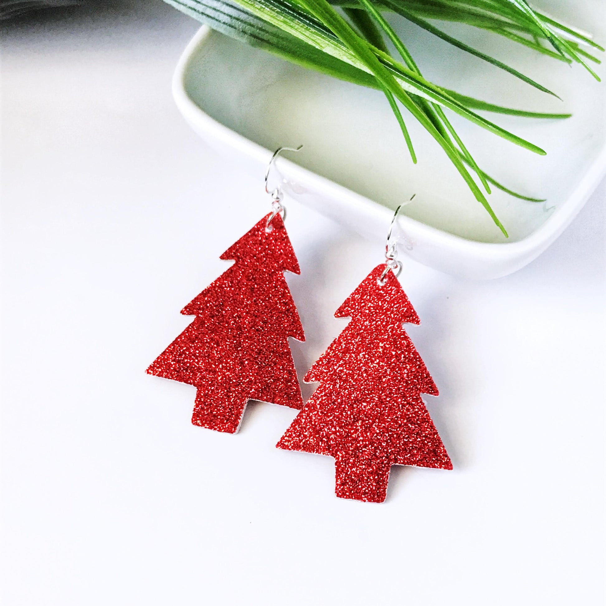 KellyMack.Co Red Fir - Green Glitter Christmas Tree